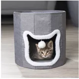 Gravidus Katzenzelt Gemütliches Katzenhaus mit gepolsterter Liegefläche grau