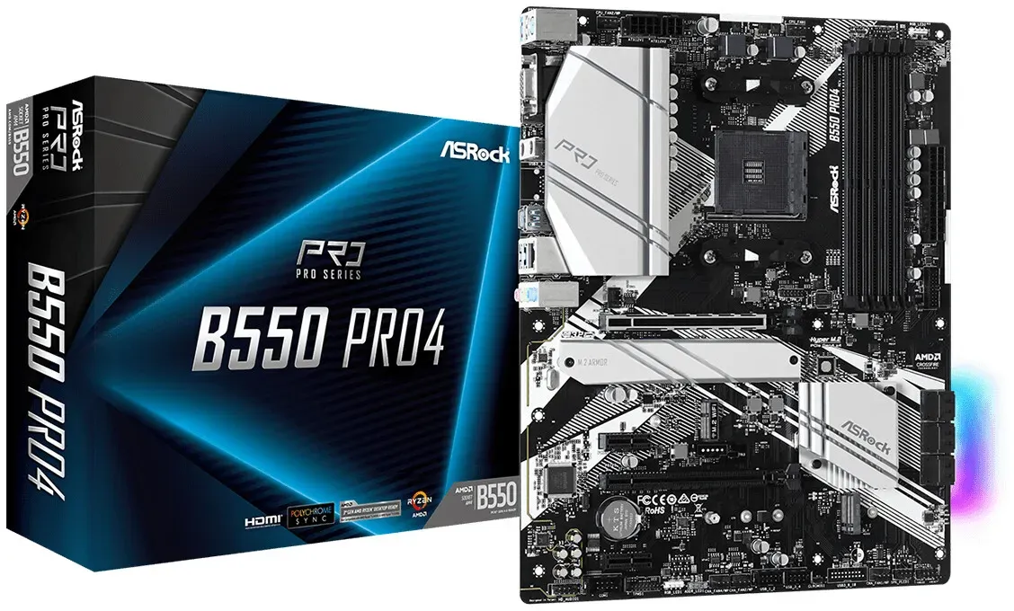 Asrock B550 Pro4 AMD B550 Sockel AM4 ATX