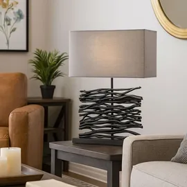 GLOBO Tischleuchte Schwarz Grau