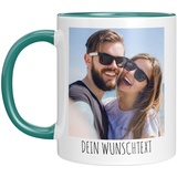 TassenTicker - Tasse selber gestalten - mit Bild und Foto - Personalisiert - Fototasse - bedrucken lassen - Geschenk - Werbetasse - Firmentasse - Logo (Türkis)