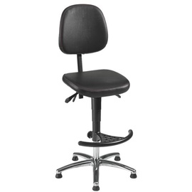 MEY chair Arbeitsdrehstuhl WF-H-KL-FS3-ALU schwarz Kunstleder