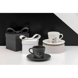Villeroy & Boch Kaffeetasse mit Untertasse 0,28 l Schwarz 4 St.
