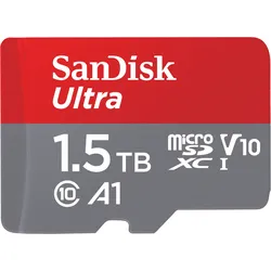 SANDISK Speicherkarte "microSDXC Ultra 1,5TB, Adapter "Mobile"", grau, 1500 GB, Speicherkarten