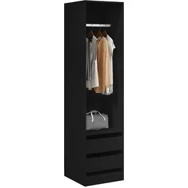 vidaXL Kleiderschrank mit Schubladen 50x50x200 schwarz