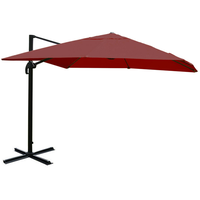 Mendler Gastronomie-Ampelschirm HWC-A96 300 x 300 cm bordeaux ohne