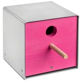 Keilbach Nistkasten Twitter.pink, lackiertes Holz/Edelstahl, Focus Open Silber 2011, German Design Award 2012, pink,