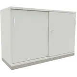 Certeo Schiebetürenschrank Polypropylen/Stahl/Spanplatte 120,0 x 44,2 x 78,1 cm grau