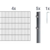 GAH Alberts Doppelstabmattenzaun 200 x 80 cm Anthrazit