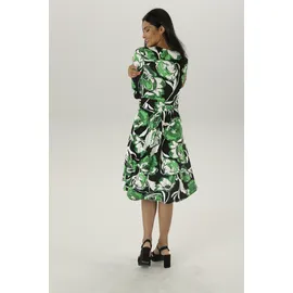 Aniston SELECTED Jerseykleid Shirtkleid Floral Grün/Schwarz/Weiß 42