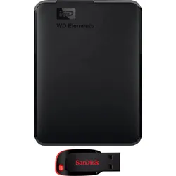 WD externe HDD-Festplatte "Elements Portable", schwarz, 1 TB, Festplatten