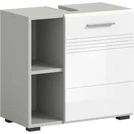 xonox.home Waschbeckenunterschrank Copa ca. 60x56 cm x 56 cm x 32 cm Grau-Weiß