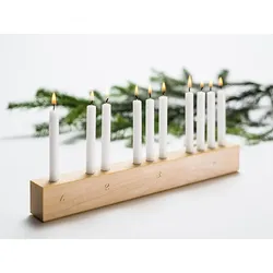Adventsleuchter Countdown Caritas Wendelstein braun, Designer ding3000, 4.5x36x3.5 cm