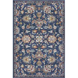 HANSE HOME Caracci blau, B:200cm H:8mm L:280cm, Jute, Polyester, Polypropylen (PP), Teppiche, Teppich, Läufer, Orientalisch, Kurzflor, Wohnzimmer, Schlafzimmer, Esszimmer,