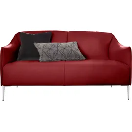 W.Schillig Couch Leder 2-Sitzer Rot