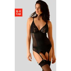Corsage-Set PETITE FLEUR GOLD, Damen, Gr. 75, Cup B, schwarz, Obermaterial: 90% Polyamid, 10% Elasthan, BH-Sets, mit Strapshaltern, sexy Dessous, Reizwäsche