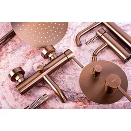 REA LUNGO duschset mit Regenbrause Kupfer