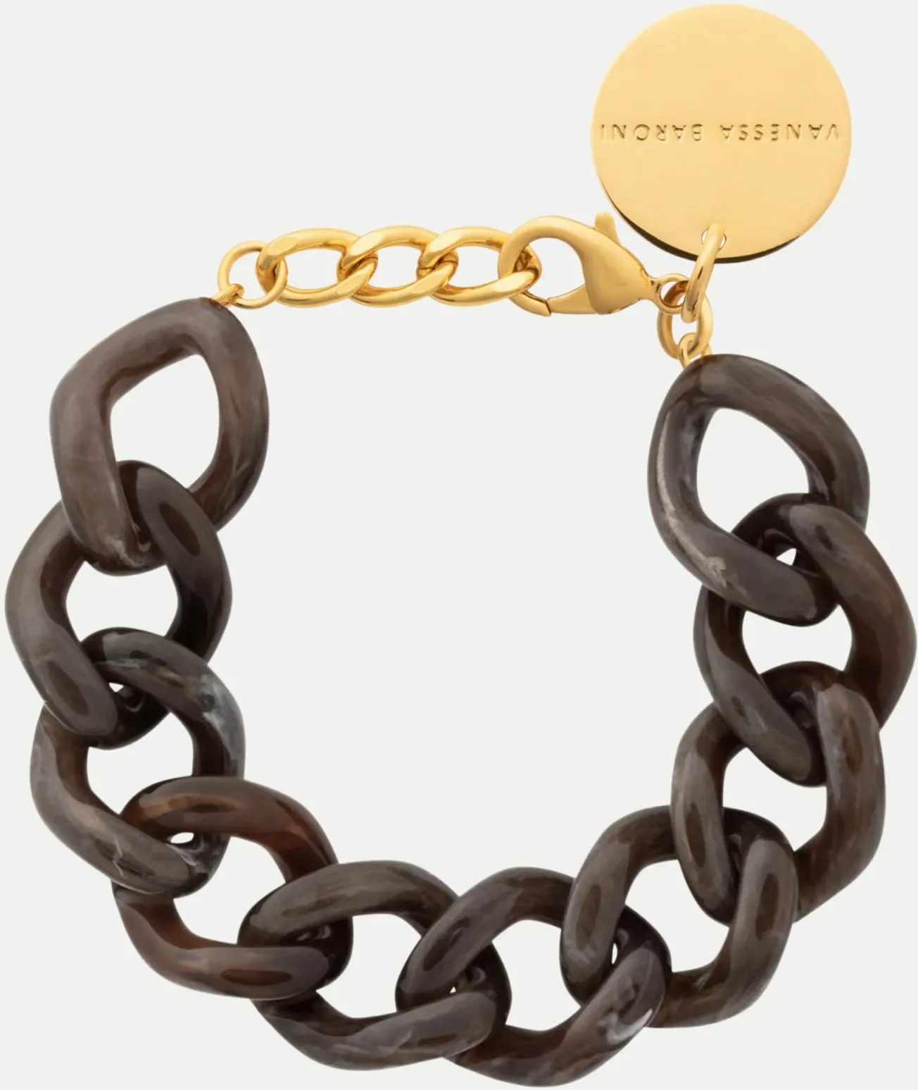 Mini Flat Chain Bracelet Braun