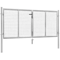 VidaXL Gartentor Verzinkter Stahl 306 x 150 cm Silbern