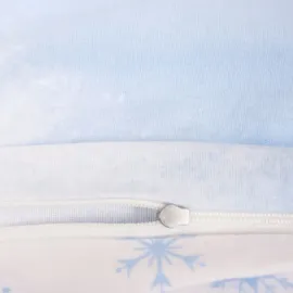 MTOnlinehandel Bettwäsche 100x135 + 40x60 cm, 100 % Baumwolle, Flanell Biber, 2 teilig, süße Disney Anna, Elsa & Olaf - Hellblau