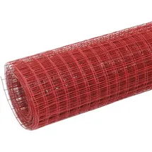 vidaXL Drahtzaun Stahl mit PVC-Beschichtung 10 x 1 m Rot