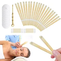 KAYEF 20 Stück Ohrenschmalz-Entfernungs-Kerzen-Ohrkerzen-Set, Ohrkerzen zur Reinigung von Ohrenschmalz mit Schutzscheiben, Ohrreinigung, Ohrkerzen zur Reinigung und Entspannung, Beige