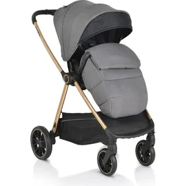 Cangaroo Kinderwagen 2 in 1 Hydra Babywanne Sportsitz Fußabdeckung Moskitonetz grau