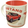 Retro Kaffee-Becher, 330 ml, Ford Mustang – GT 1967 Red – Geschenk-Idee für Ford-Zubehör Fans, Keramik-Tasse, Vintage Design
