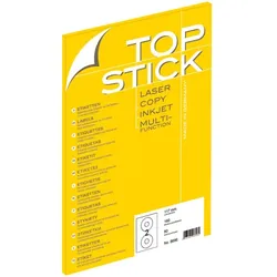 TOP STICK CD/DVD-Etiketten, Durchmesser: 117 mm, weiß