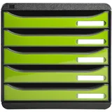 Exacompta Schubladenbox Big Box Plus 27,8 x 34,7 x 27,1 cm 5-tlg. grün