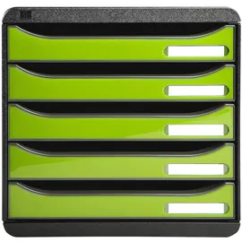 Exacompta Schubladenbox Big Box Plus 27,8 x 34,7 x 27,1 cm 5-tlg. grün