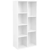 VASAGLE Bücherregal LBC27WT, weiß aus Holz, 7 Fächern, Büroregal, Würfelregal, Standregal, für Wohnzimmer, Schlafzimmer, Büro, Kinderzimmer,