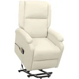vidaXL Massagesessel mit Aufstehhilfe Polyester 89 x 103,5 x 89 cm Creme elektrisch
