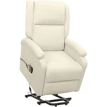 vidaXL Massagesessel mit Aufstehhilfe Polyester 89 x 103,5 x 89 cm Creme elektrisch