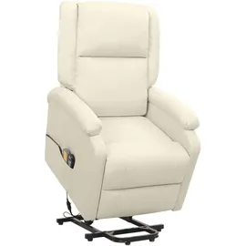 vidaXL Massagesessel mit Aufstehhilfe Polyester 89 x 103,5 x 89 cm Creme elektrisch