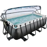 EXIT TOYS Black Leather Pool 400 x 200 x 122 cm inkl. Sandfilterpumpe und Abdeckung