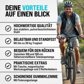 monzana Fahrradmontageständer MZH190 klappbar 108-190cm schwarz Reifenheber