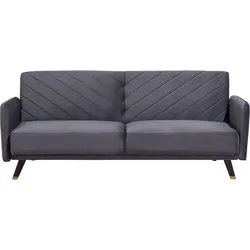 Schlafsofa 3-Sitzer SENJA Samtstoff Grau