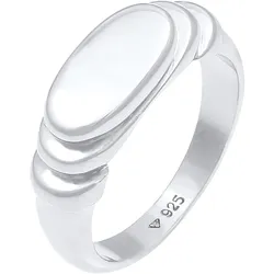 Elli Siegelring Poliert Oval Abgestuft 925 Silber 54 Damen 