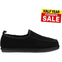 Hush Puppies Charles Herren Memory Foam Winter Komfort Wildleder Slipper Schwarz