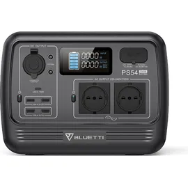 Bluetti PS54 700W Tragbarer Stromerzeuger, 537 Wh LiFePO4 Batterie mit 2 AC-Ausgängen, Tragbare Elektrostation PS54.700W/537WH für Camping. Reisen, dunkelgrau|dunkelgrau No Size