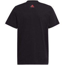 adidas T-Shirt Kinder - schwarz mit rotem Logo, 164cm 13-14A