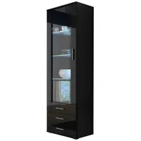 99rooms Saho Glasvitrine 192 cm Schwarz
