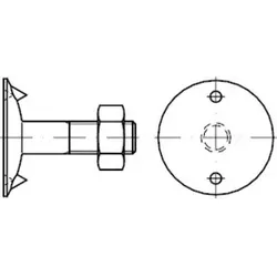 DIN 15237 Tellerschraube mit Tellerscheibe, mit Mutter, Mu 3.6 M12x60 HP