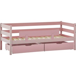 Hoppekids Einzelbett ECO Comfort (Set), mit Rollrost in 8 Farben, wahlweise mit Matratze und Absturzsicherung rosa