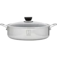 hensslers Servierpfanne »HENSSLERS Servierpfanne & Bräter inkl. Glasdeckel« Edelstahl Ø: 32.0