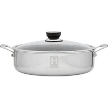 hensslers Servierpfanne »HENSSLERS Servierpfanne & Bräter inkl. Glasdeckel« Edelstahl Ø: 32.0