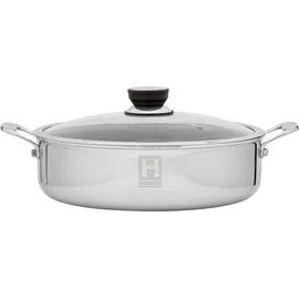 hensslers Servierpfanne »HENSSLERS Servierpfanne & Bräter inkl. Glasdeckel« Edelstahl Ø: 32.0