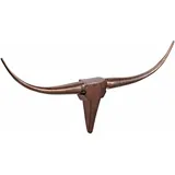 FineBuy Deko Geweih Bull M Aluminium Design Hörner 100cm Wanddekoration Bronze