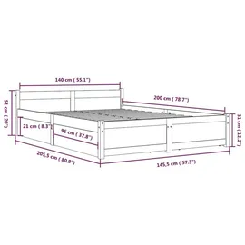 vidaXL Bett mit Schubladen 140 x 200 cm Weiß