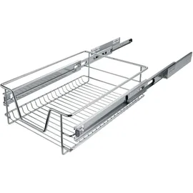 Tectake tectake® Teleskopschublade, verchromt, verstellbare Breite, einfache Montage